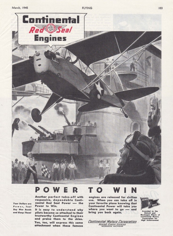 1945 Continental Aircraft Engine Ad 10/23/2024n