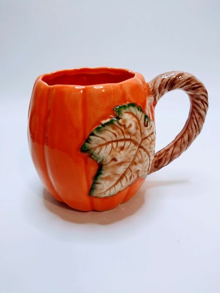 Vintage Pumpkin Ceramic Mug Planter