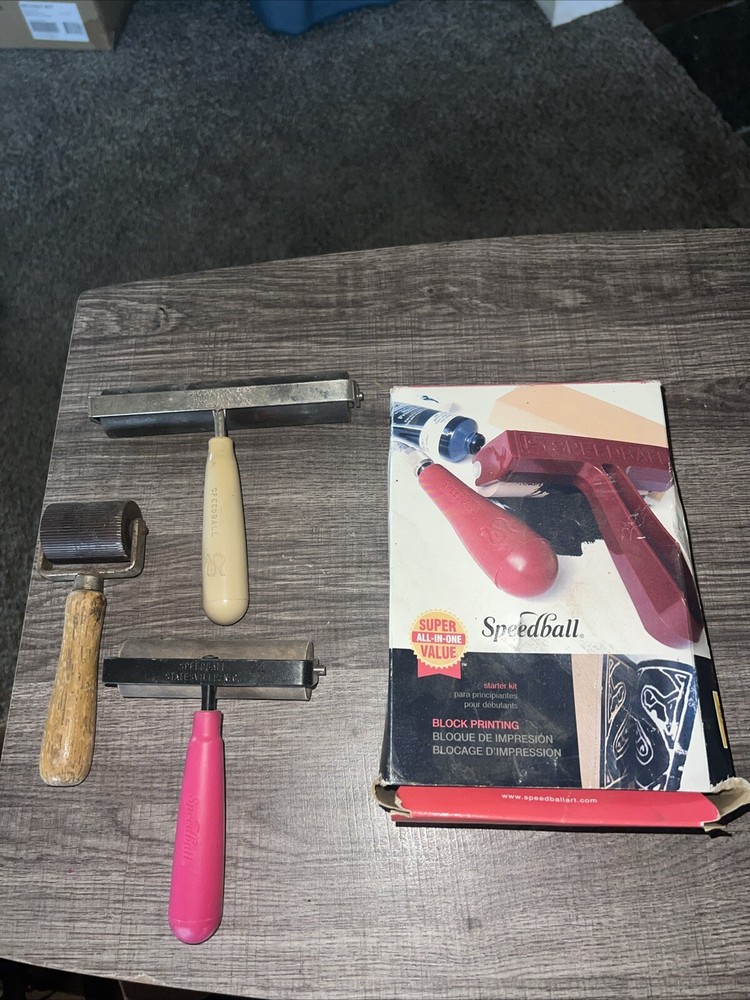 Speedball Block Printing Starter Kit + 3 Rollers ( Some Missing Pieces)