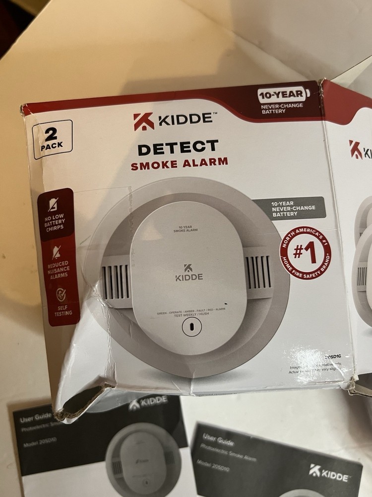 2 Pack Kidde Smoke Fire Alarms Model 20SD10 DETECT 10-Year Battery