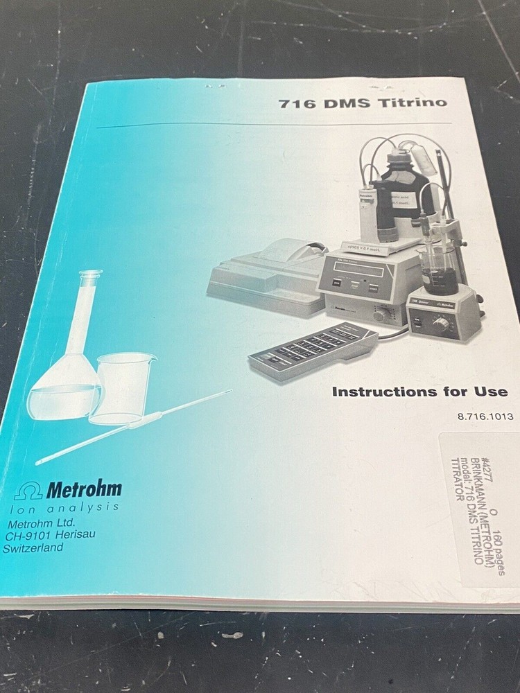 Metrohm 716 DMS Titrino - User Guide / Manual