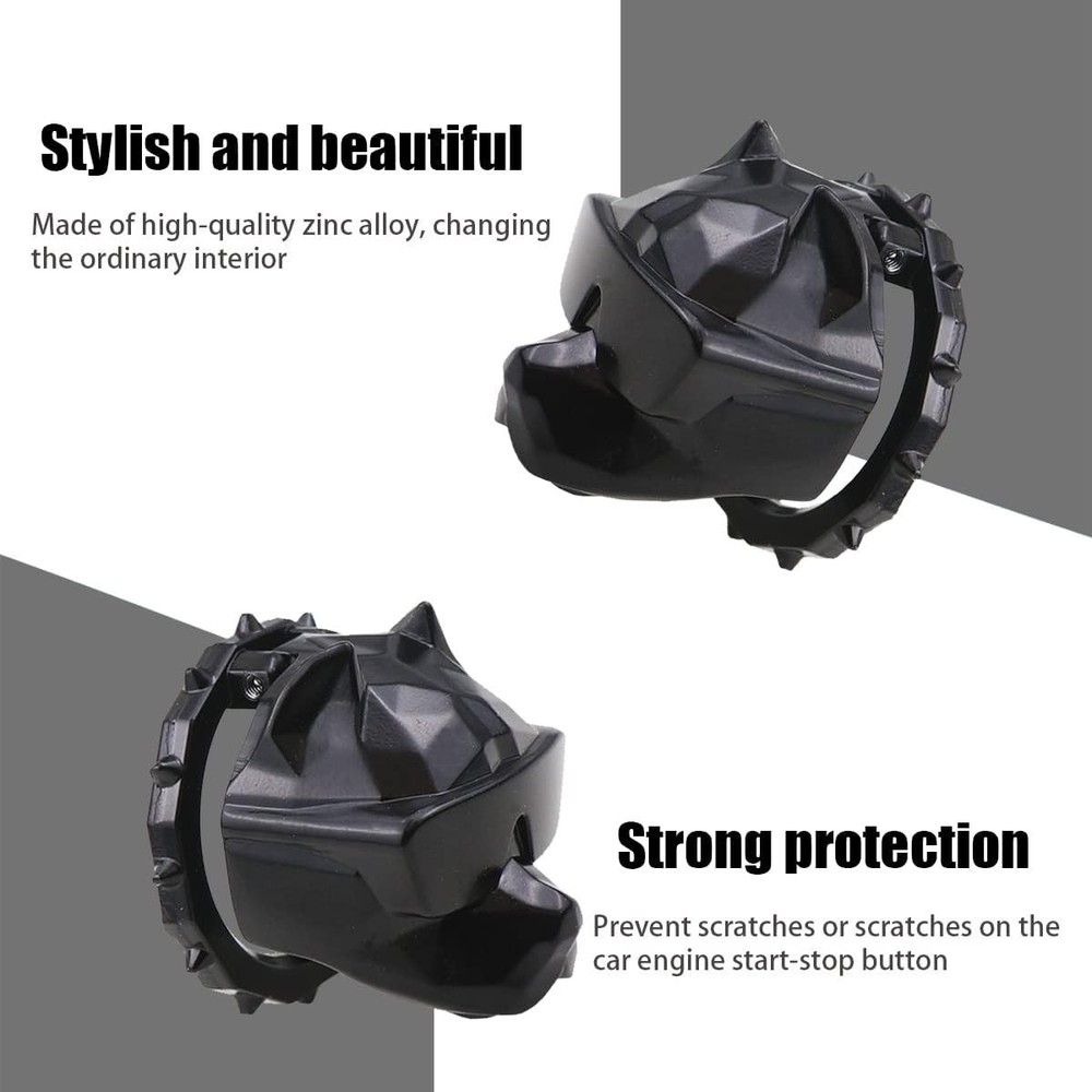 Car Push Start Button Cover, Rhinestone Engine Start Stop Button Black