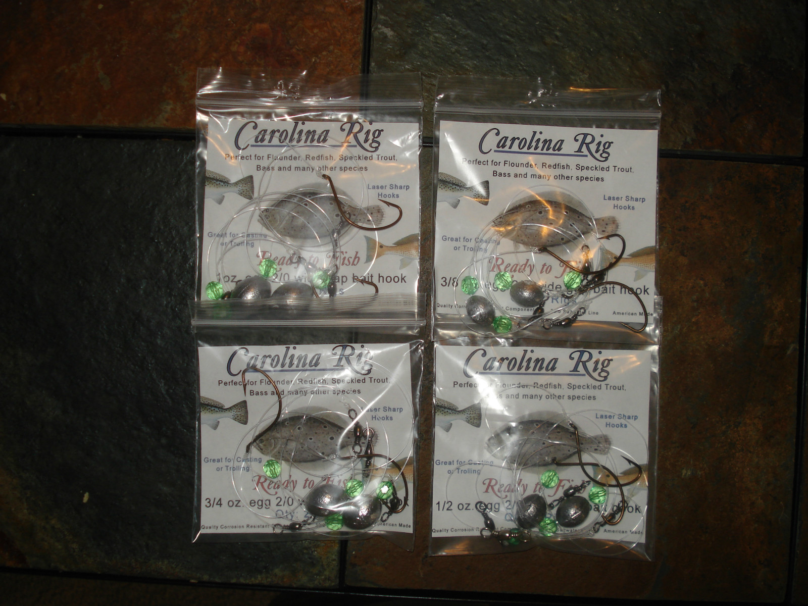 Carolina rig 10 rigs 1oz 2/0 mustad hook peir fishing rig flounder catfish bass
