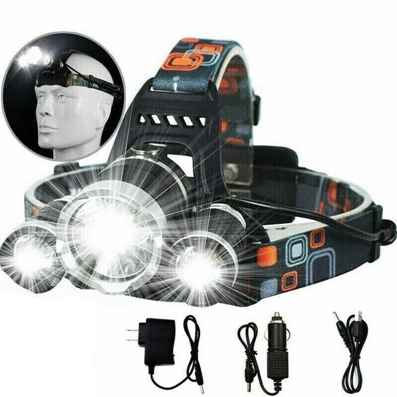 LED Headlamp 5 Head   18650 Headlight Flashlight Torch Light