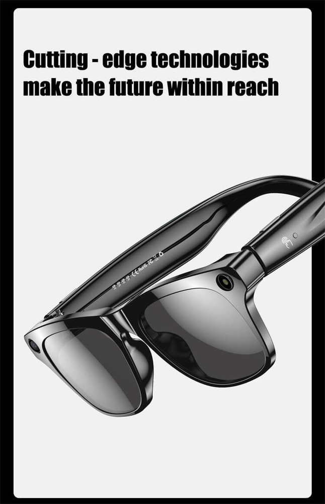 XK One Pro AI Smart Glasses HD Camera Bluetooth Touch Control LED Flashlight