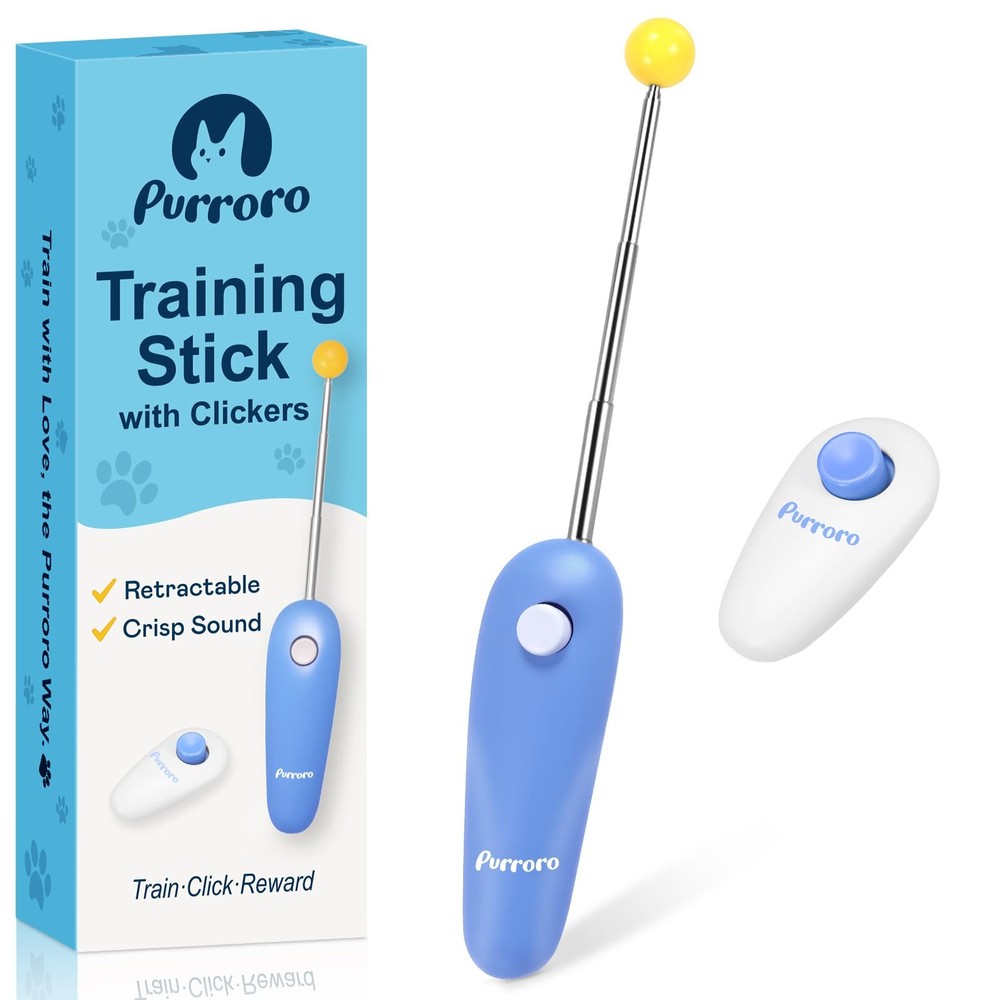 Cat Training Clicker Kit – Includes Finger Clicker and Target Stick – Perfect...