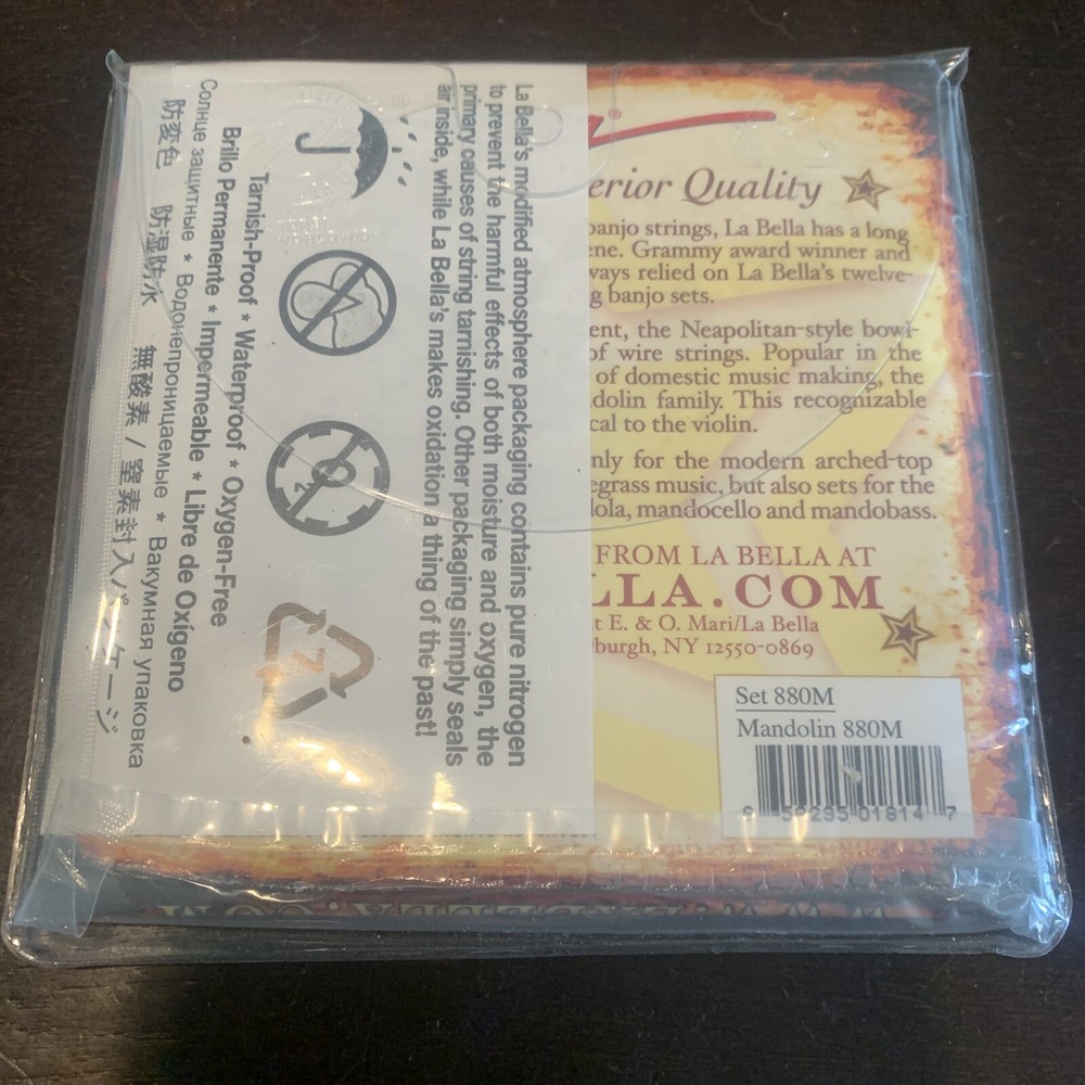 Mandolin La Bella Strings Set 880M Bronze Wound Loop End NIB