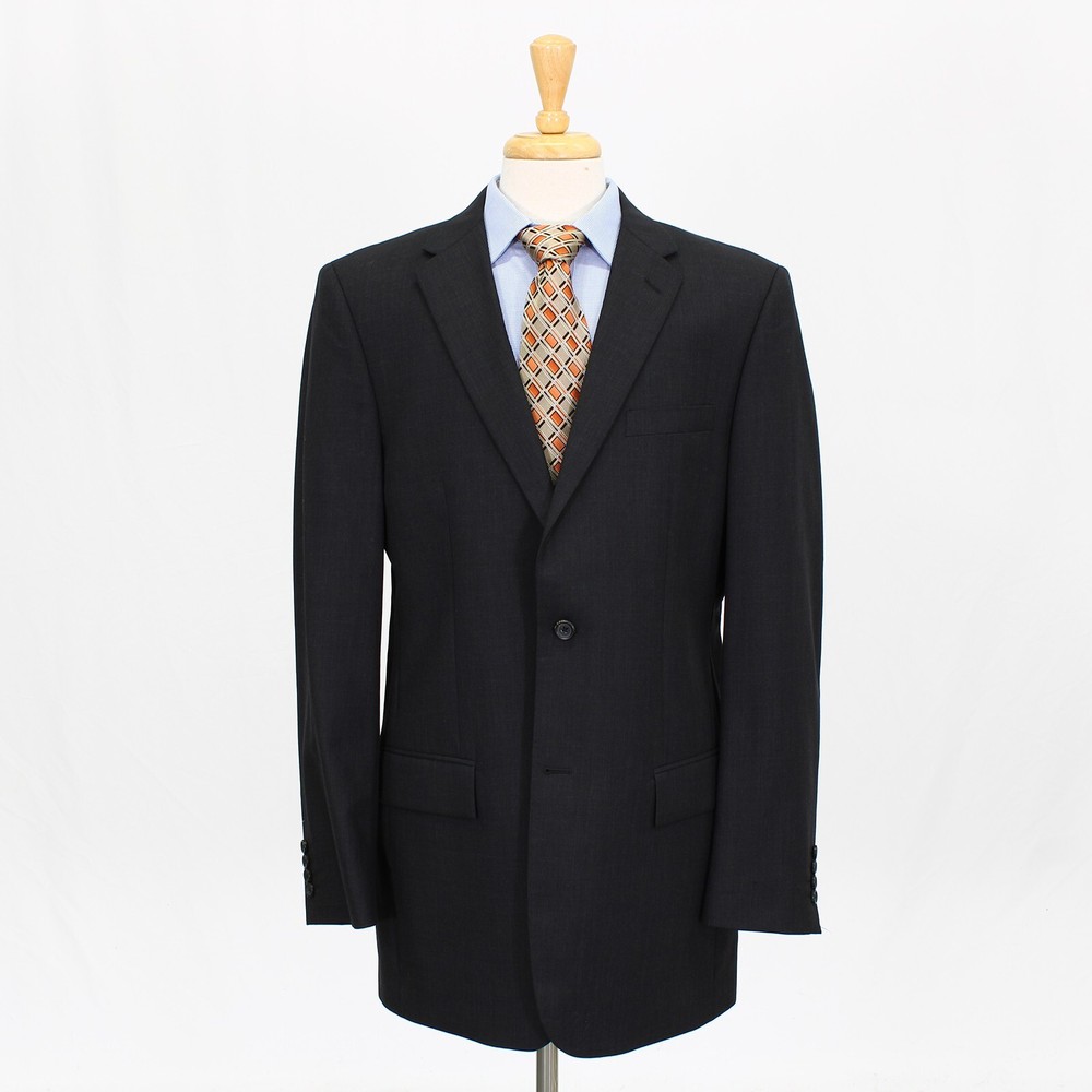 Pronto Uomo 42L Gray Sport Coat Blazer Jacket Solid 2B Wool