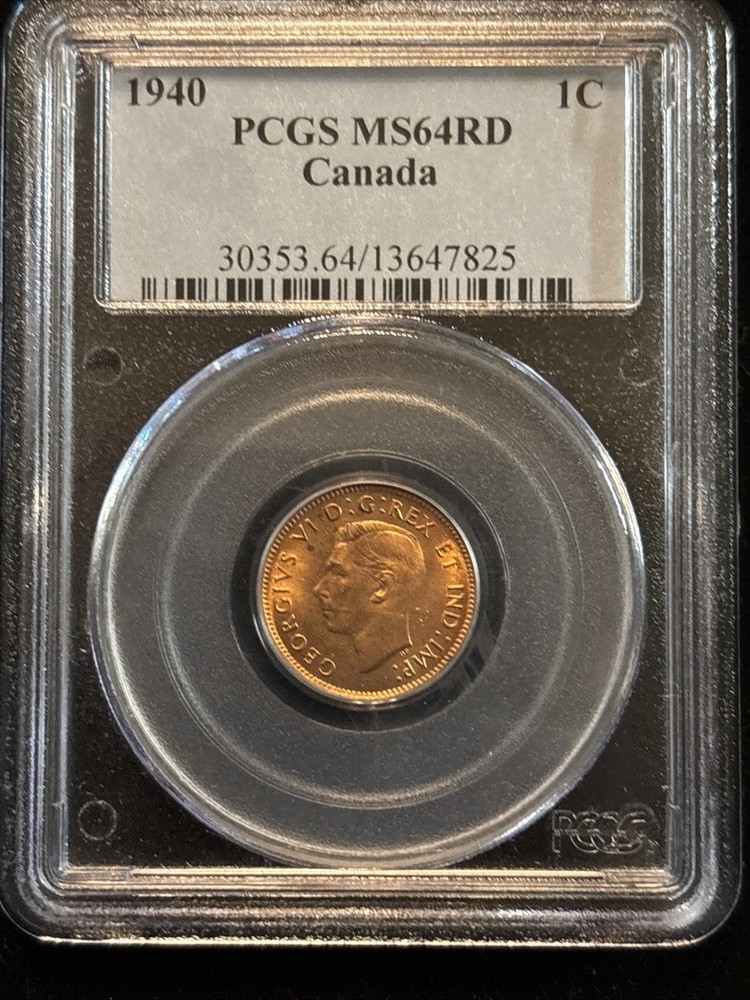 1940 Canada Penny Uncirculated Pcgs Ms64 Red Small Cent