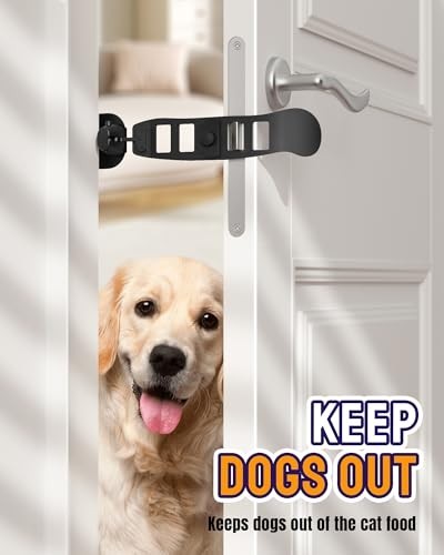 Durable Metal Cat Door Latch - Easy Install, Foldable, 5 Adjustable Sizes, Pet D