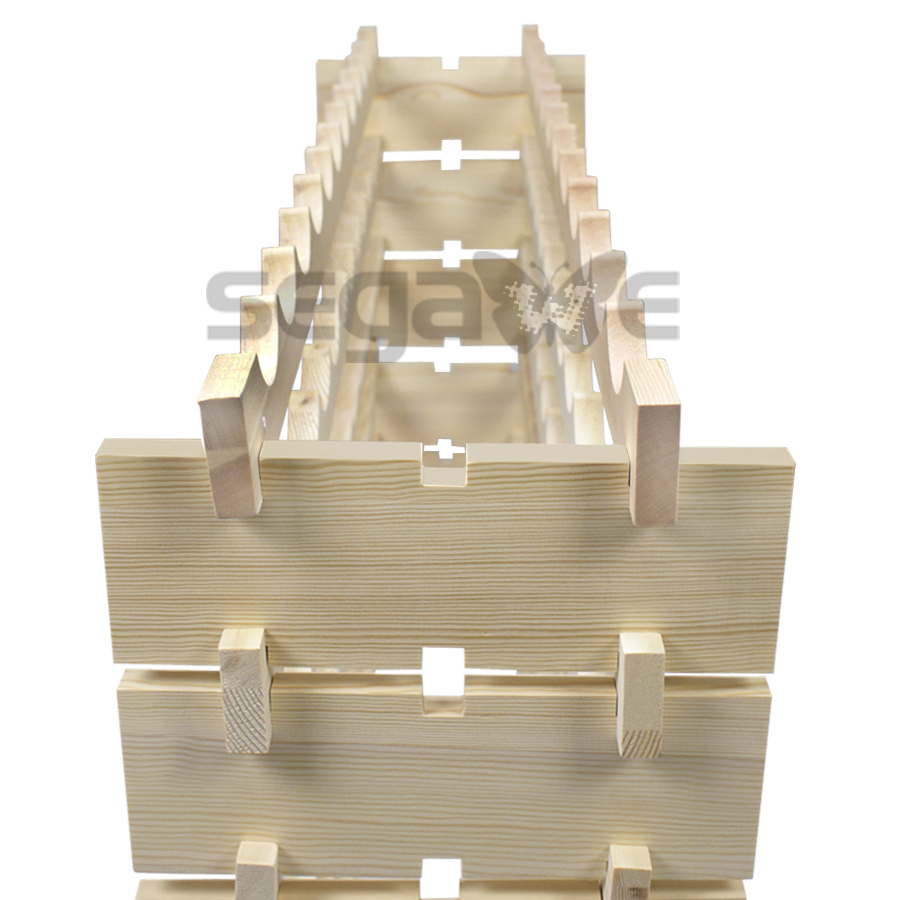 Holder Stackable Storage 72 Bottles Wine Rack 6 Tier Solid Wood Display Shelves