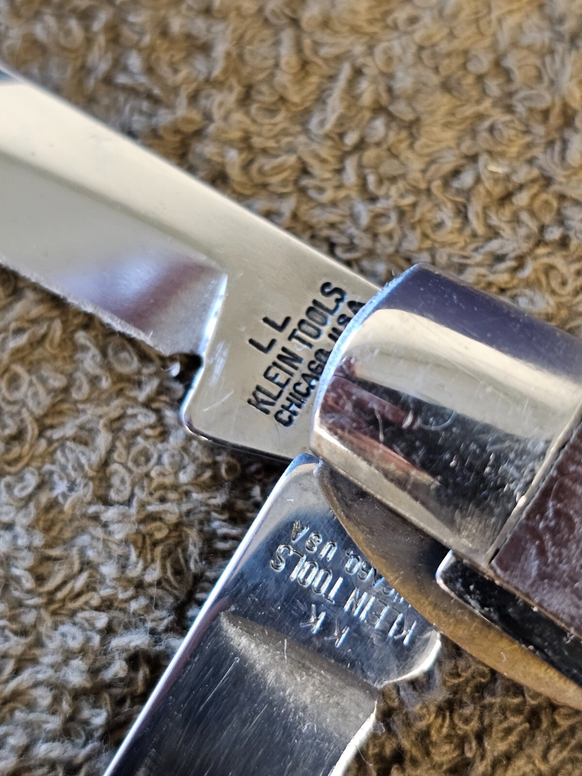 Klein Tool Electrician Folding Pocket Knife 3 Blade KK LL USA Chicago