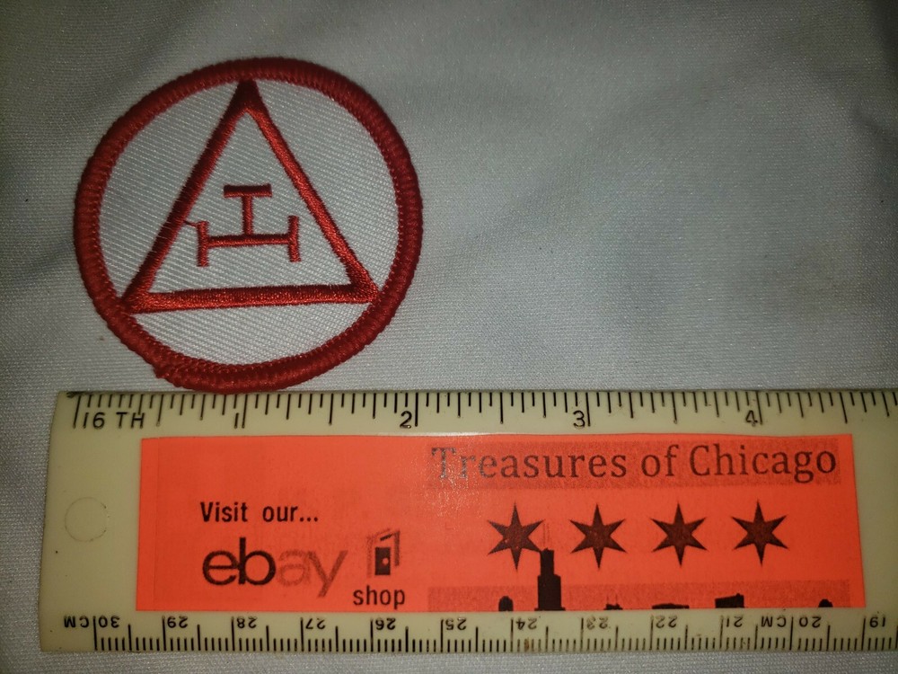 Royal Arch Masonry Iron-On Patch Capitular Masonry Emblem 2" Diameter NOS