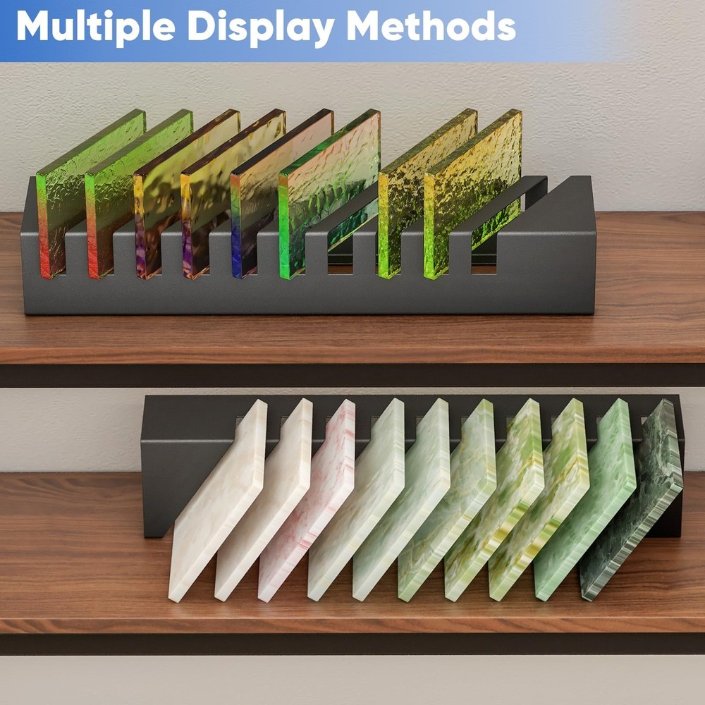 WYJREES Tile Board Display Rack, 10 Slots Tile Samples Display Stand for Retail,