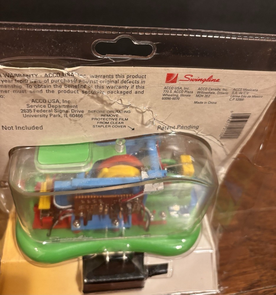 1990s Vintage Swingline CLEAR STAPLER Electronic Stapling Machine NIB Modern MOD