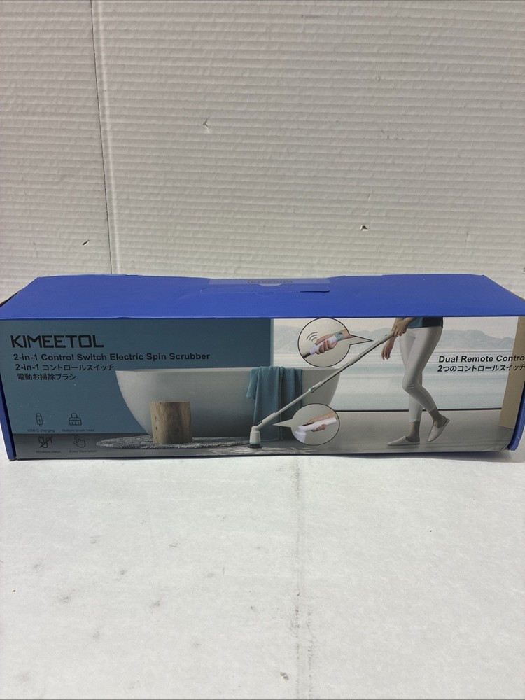 Kimeetol Electric Spin Scrubber with Remote Control, 2 Adjustable Angles