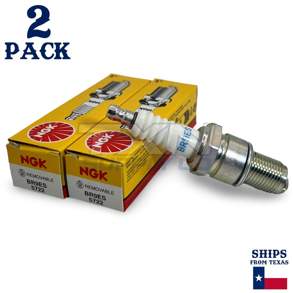 2 Pack NGK V-Power 5722 Spark Plugs BR9ES