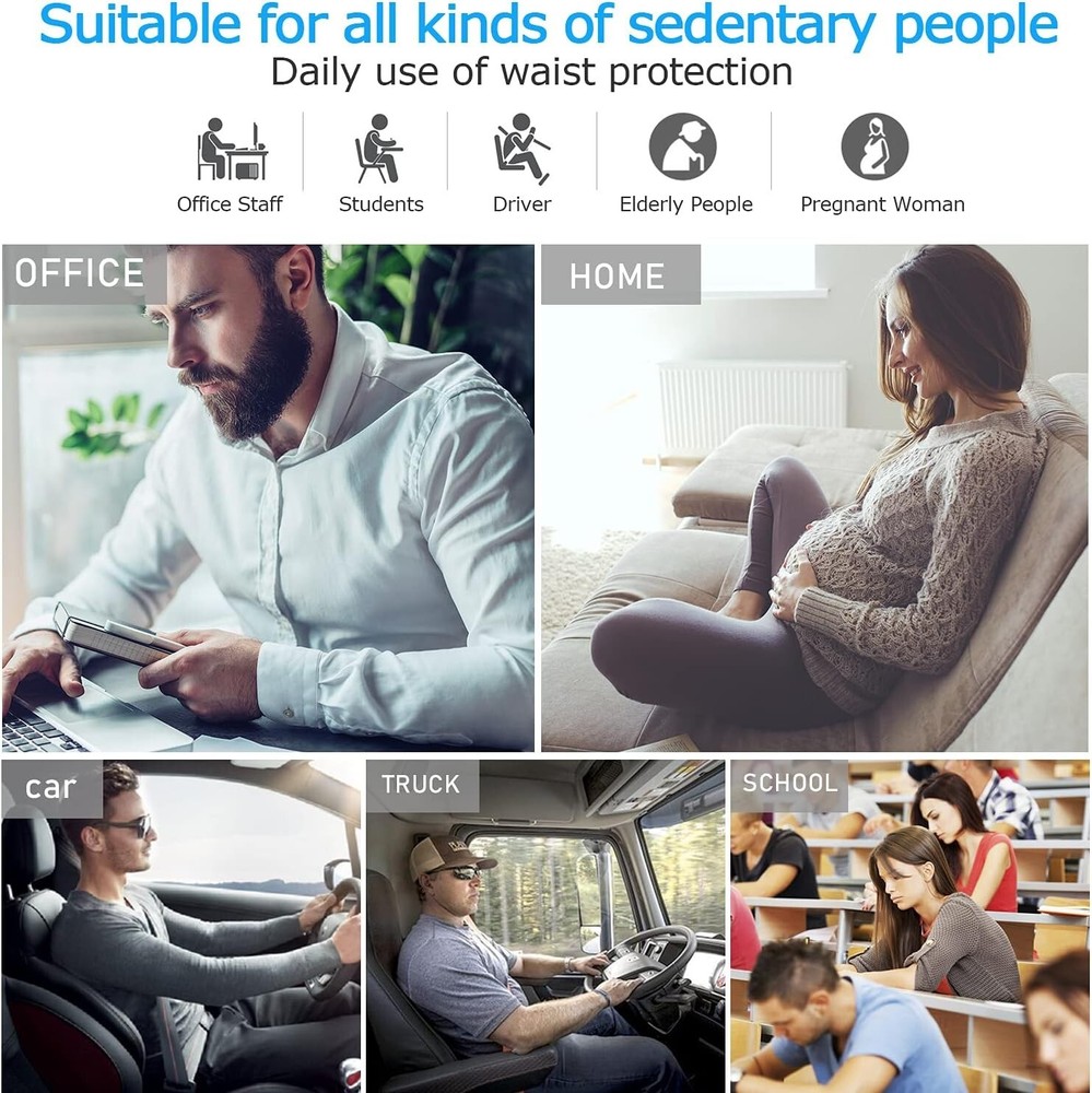 Adjustable Lumbar Support Pillow with Ergonomic Design for Comfortable Sitting