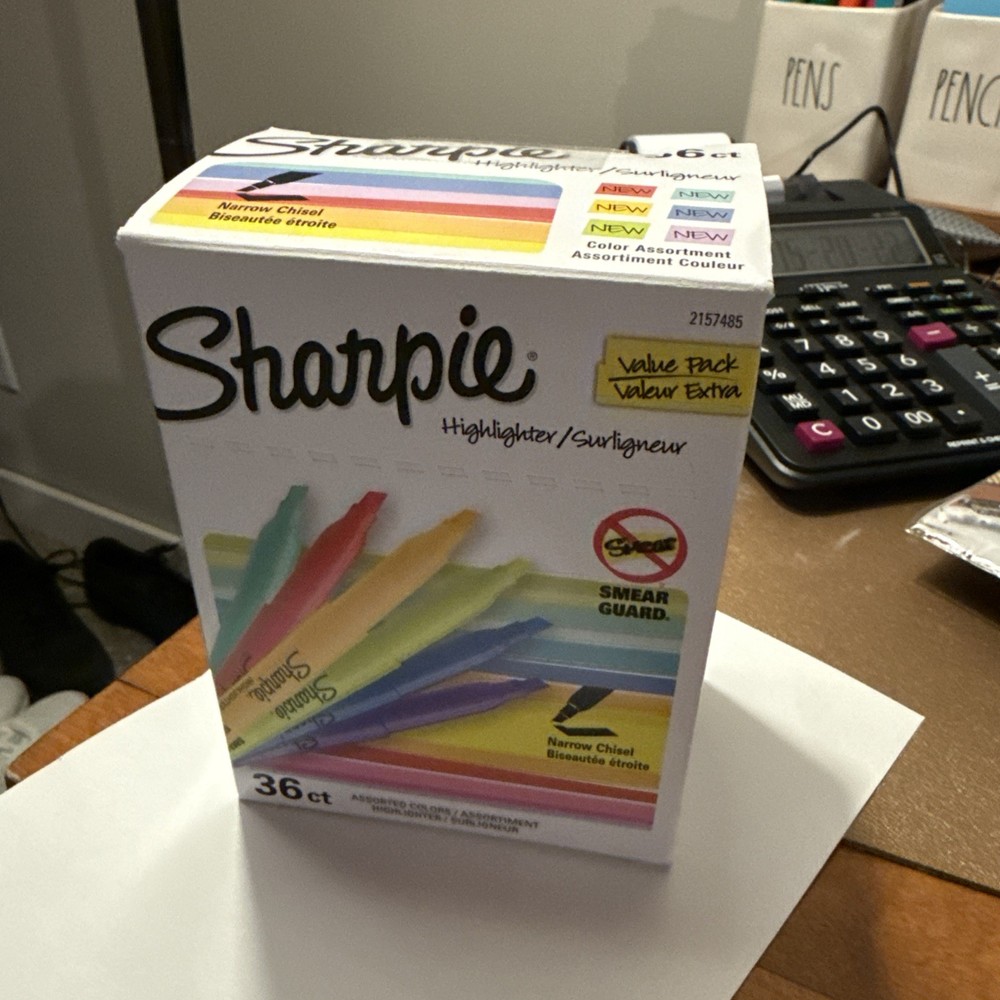 Sharpie 2157485 Pocket Style Chisel Tip Highlighters - Assorted (36/PK) New