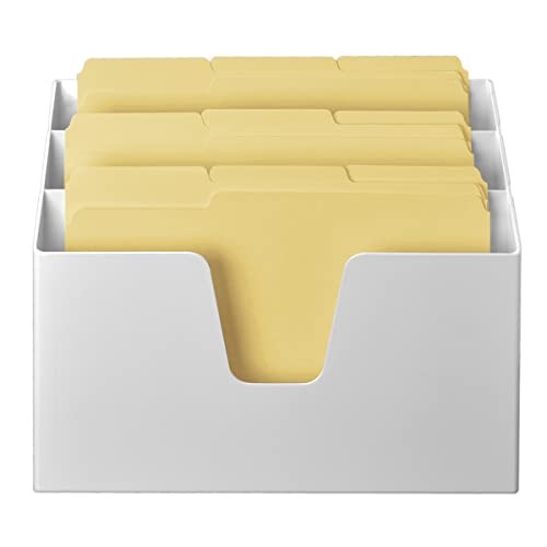 Horizontal Triple File Folder Holder Organizer, Includes 9 Manila Folders