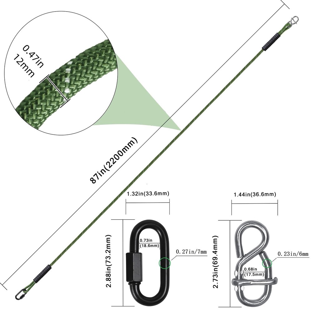 Heavy Duty Tree Swing Ropes Hammock, Hanging Straps, Adjustable Extendable fo...
