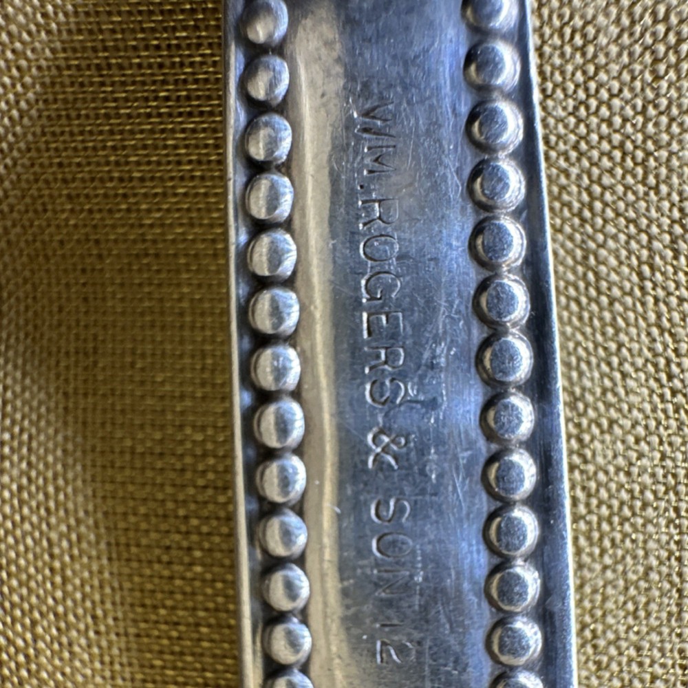 WM. Rogers & Son Silverplate Fork Beaded Pattern Antique Flatware
