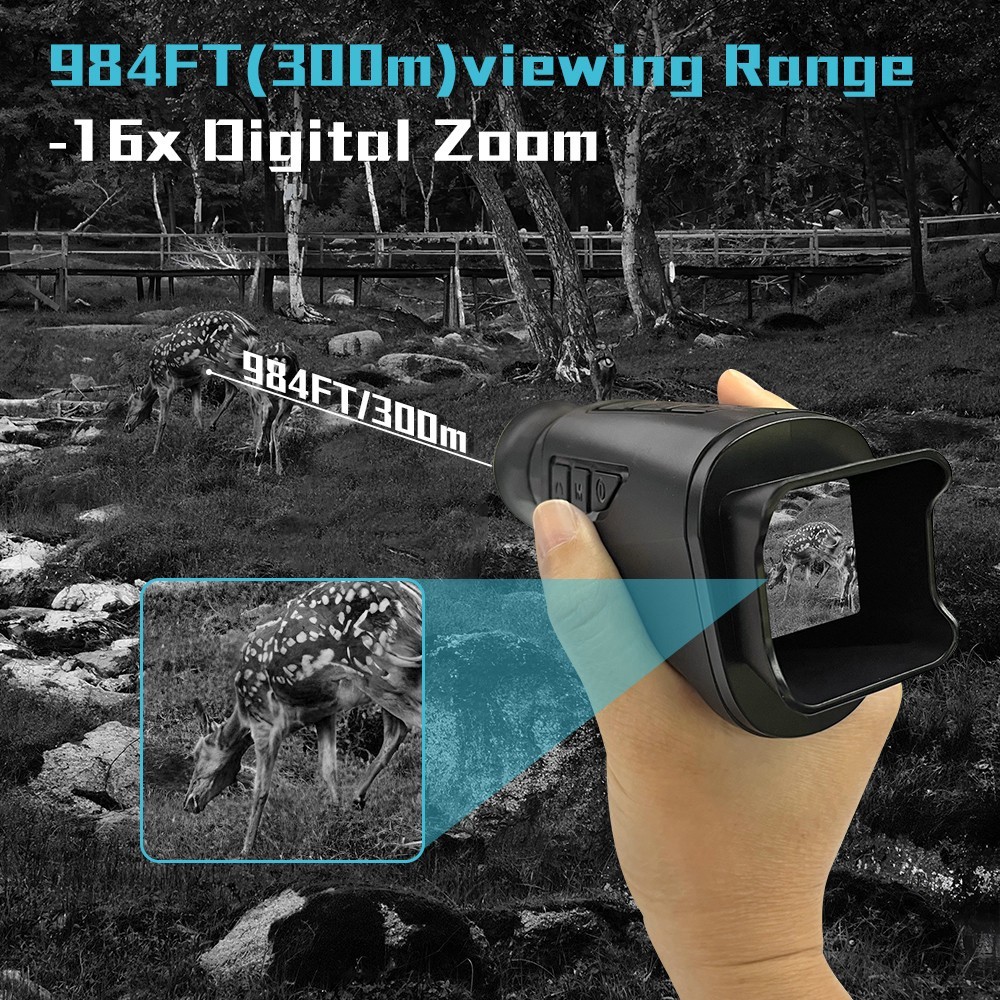 1080P Night Vision Monocular Digital Infrared Monocular Telescope 12MP 16X Zoom