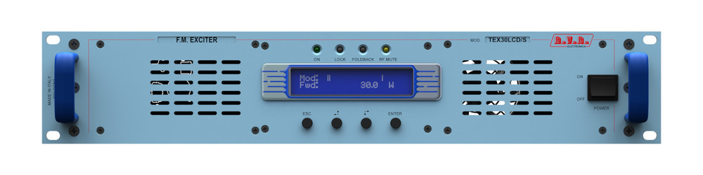 Broadcast Prof RVR TEX 30w LCD/S FM Transmitter Wide Band Encoder Stereo