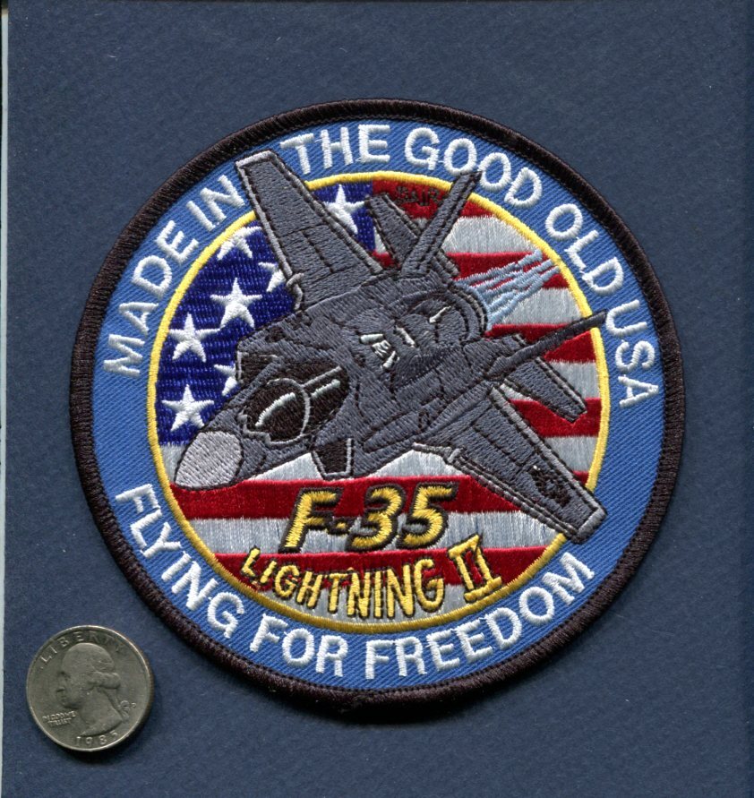 F-35 LIGHTNING Lockheed Martin US NAVY VFA USAF FS USMC VMFA Squadron Patch