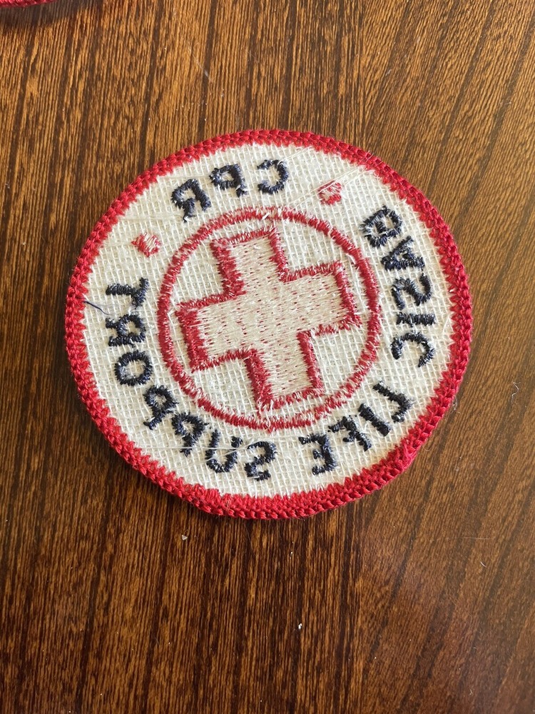 Vintage Basic Life Support Red Cross Embroidered Patch