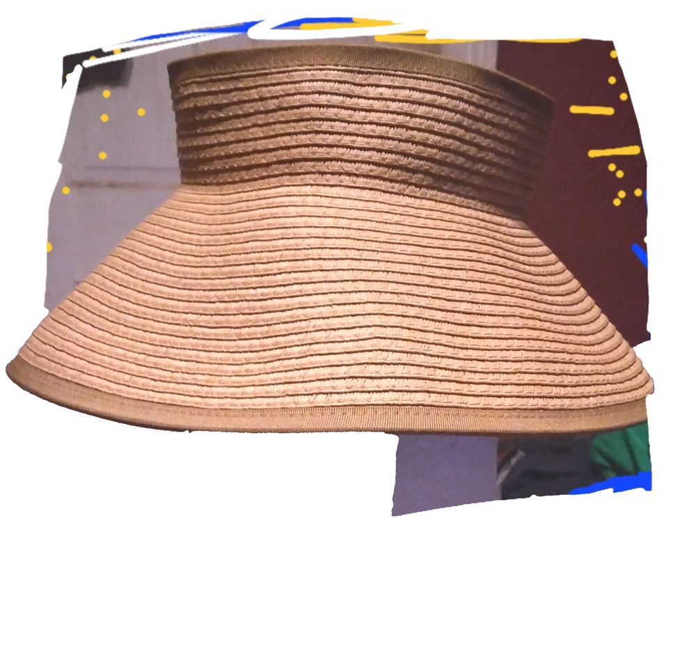 Time & Tru Packable Visor Straw Hat One Size Fits Most Natural Sun Visor Hat