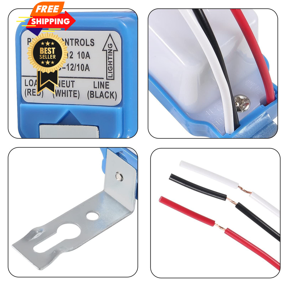 6Pcs 12V Photocell Switch 10A Auto On/Off Light Sensor