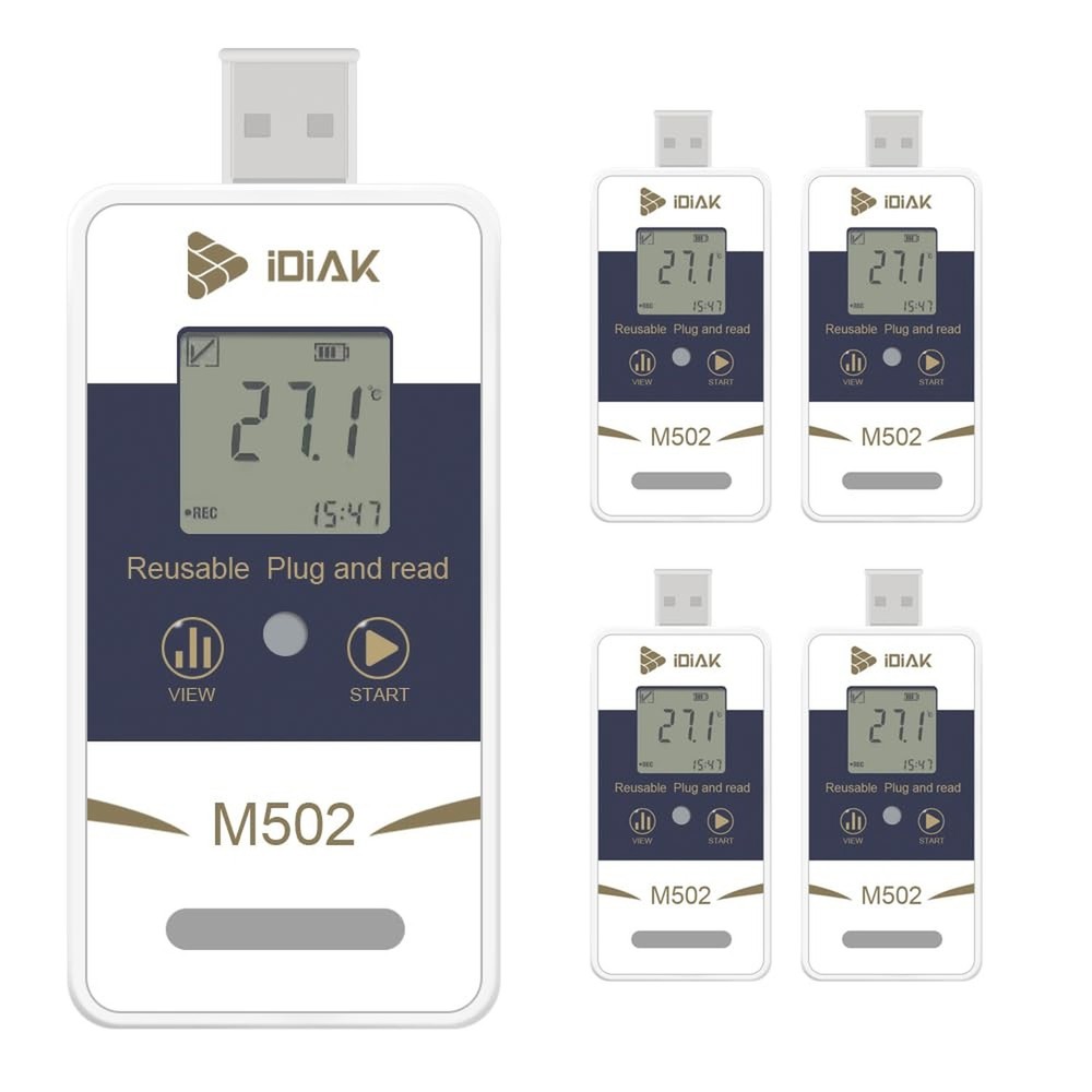 M502 Temperature Data Logger USB Temp/Humidity Recorder with PDF and Excel (R...