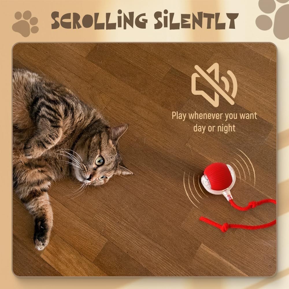 2Pcs Automatic Rolling Ball Smart Cat Dog Toy Electric Self-moving Kitten Game