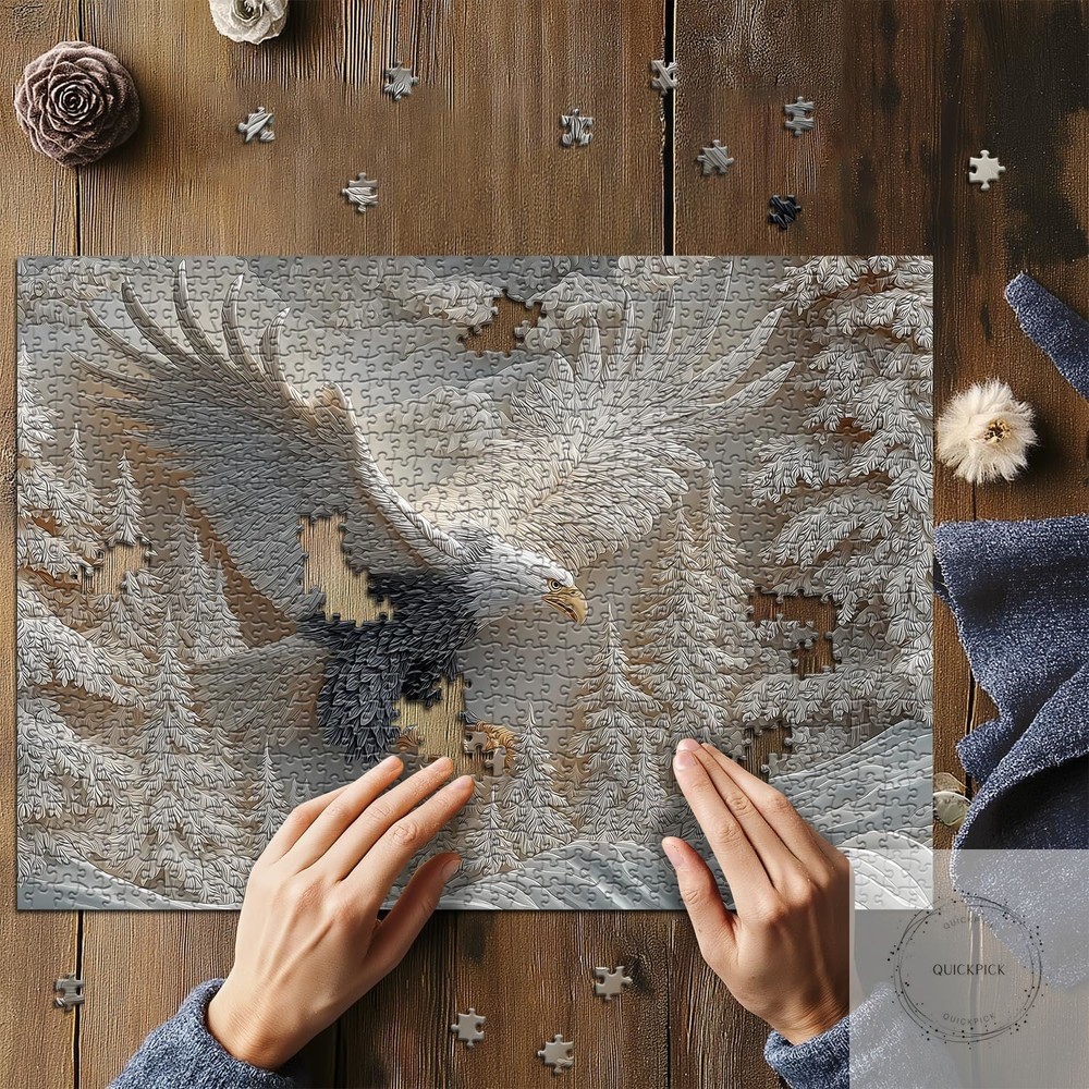 The Carved Eagle Jigsaw Puzzle 1000 Pieces Majestic Bald Eagle Bird Puzzles for