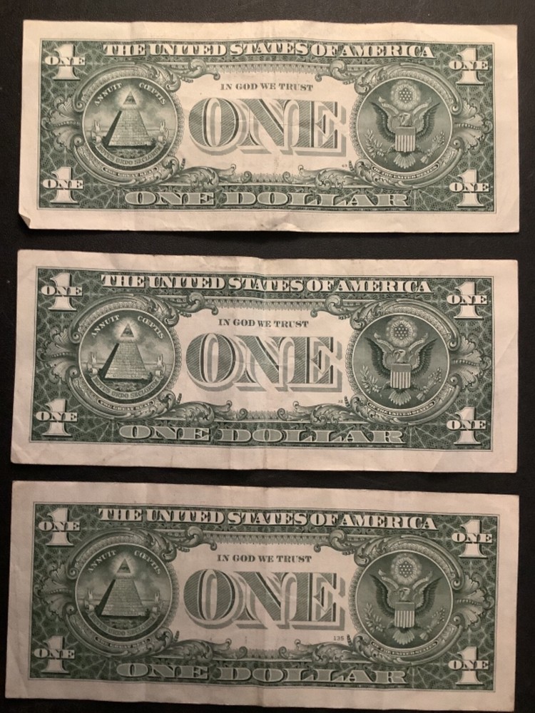 (3) One Dollar Bill Star Notes S/N’s In Description *053