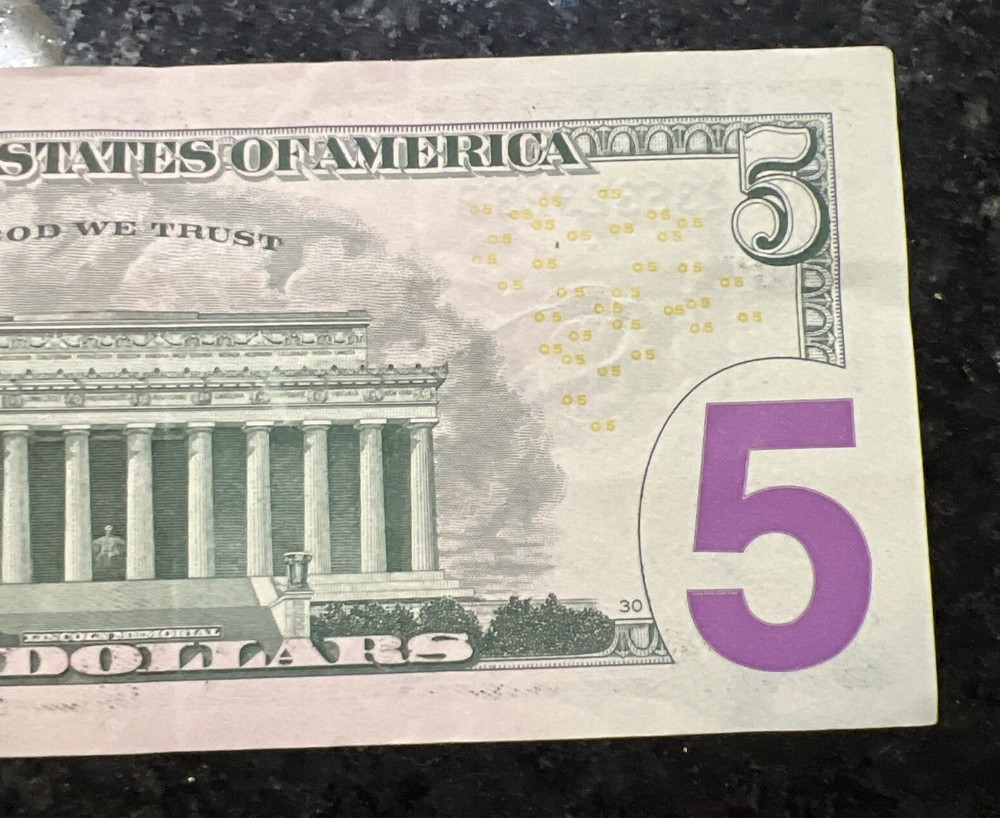 Super Repeater Binary fancy serial number PG 23632323 B/ink from Front On Back