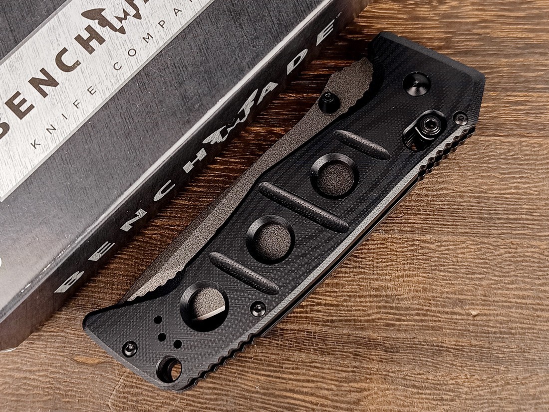 Benchmade 275GY-1 Adamas Black G10 Handle CPM-CruWear Folding Knives w/ Sheath