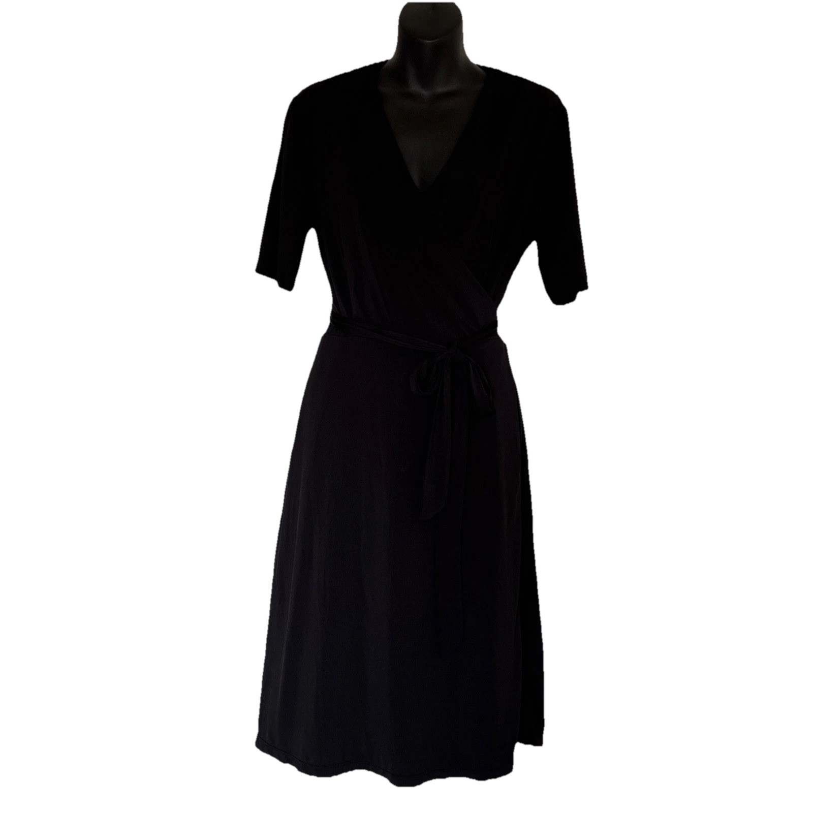 Edwards Point Grey Ladies Wrap Dress Sm Black Hospitality Uniform Recycled Poly