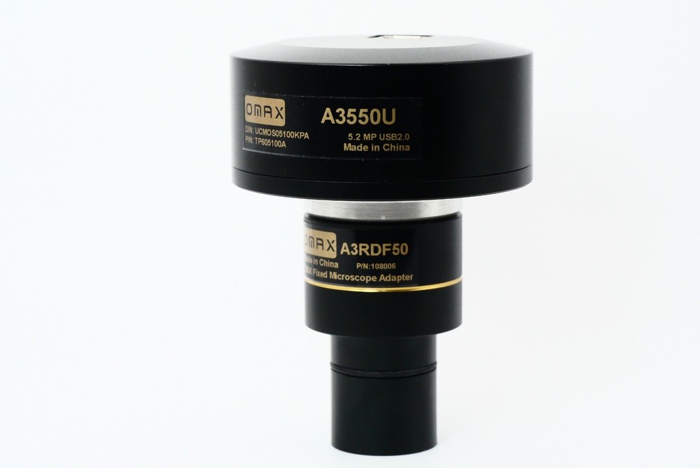 OMAX A3550U 5.2 Mega Pixel Digital Microscope Camera TP605100A & A3RDF50 Adapter