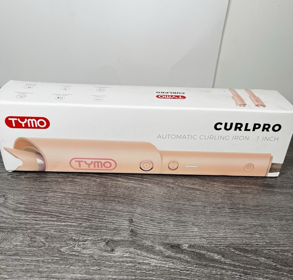 TYMO Automatic Rotating Curling Iron CURLPRO Beach Waves Curling Wand 1" Pink