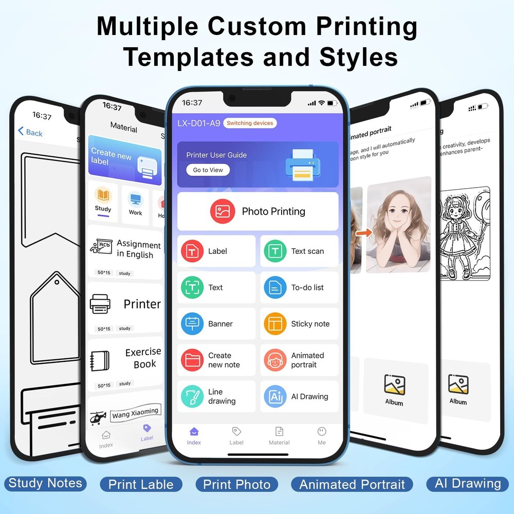 Label Maker Machine with Tape - Thermal Label Printer Bluetooth Label Maker M...