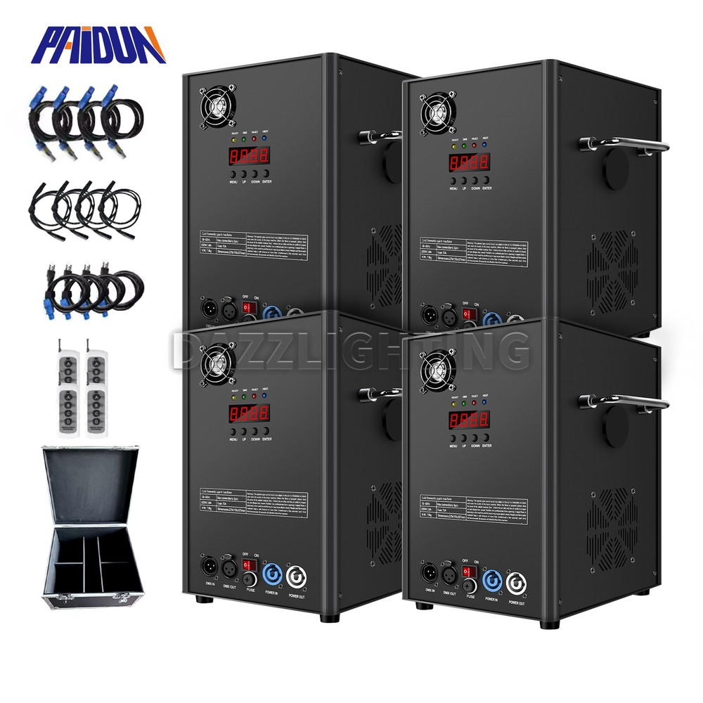 PAIDUN Cold Spark Machine DMX Remote Control Firework Effect Flight Case Option
