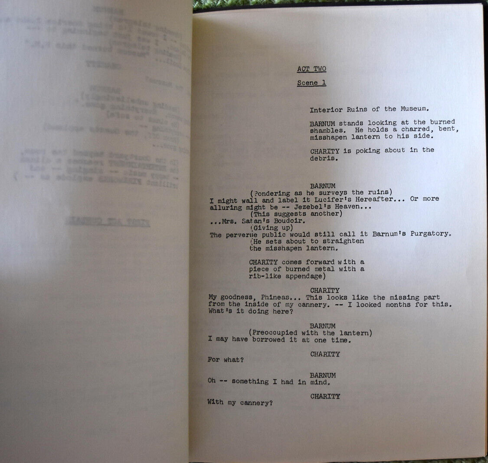 1980 " Barnum " Musical Original Screenplay Script