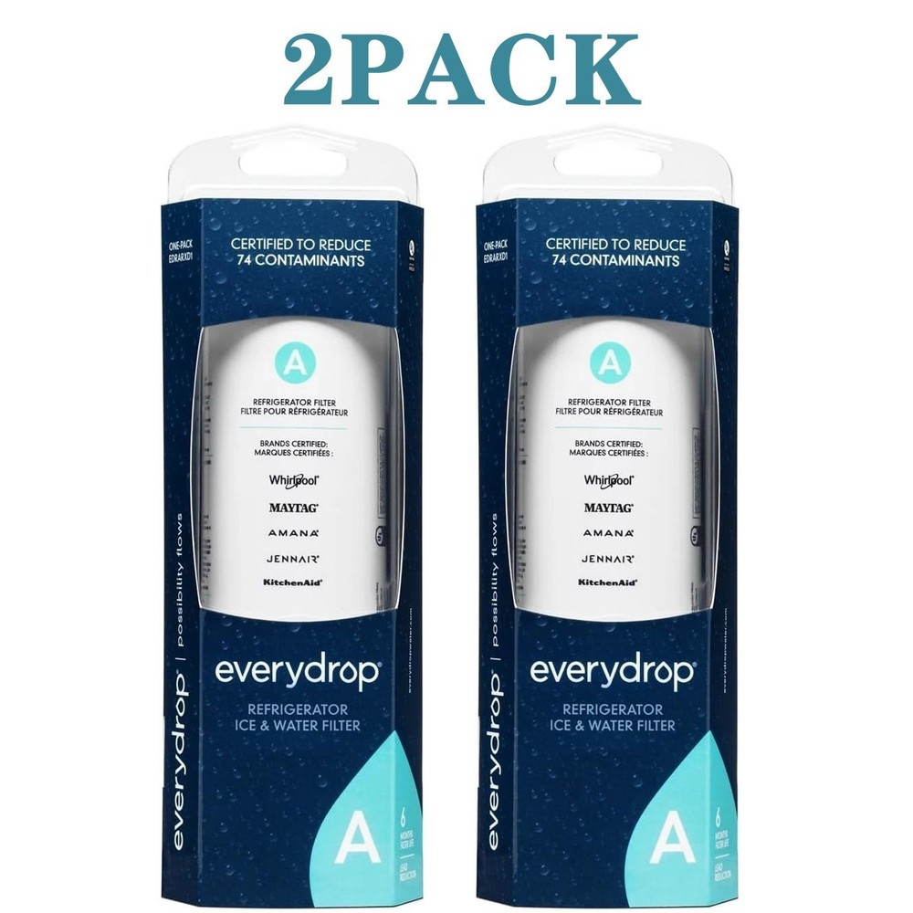 new 2Pack EDRARXD1 Ice and Water Refrigerator Filter A