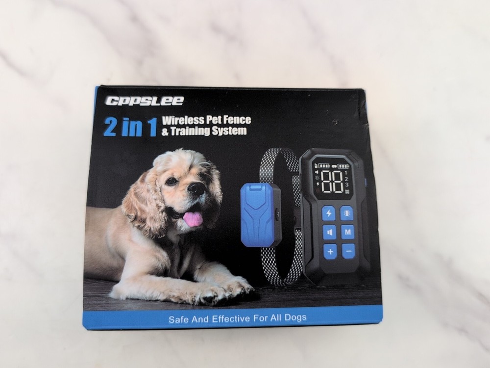 Cppsle Electric Dog Fence 2in1 Wireless Pet Collar Rechargeable Training System
