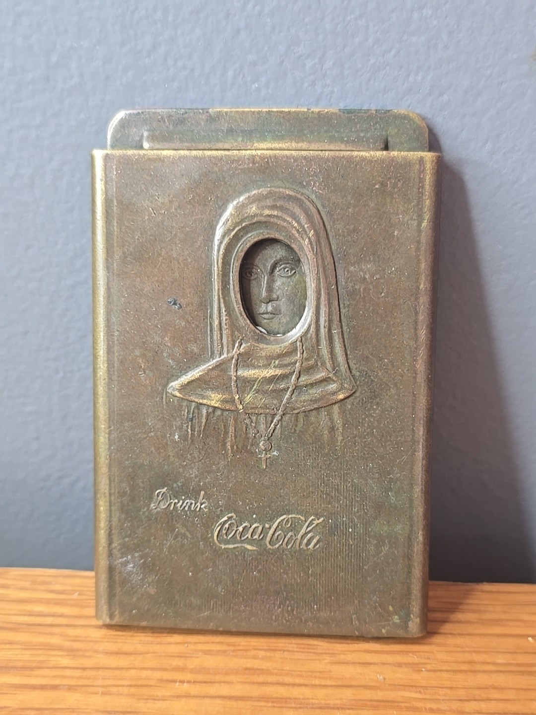 1915 Coca Cola Trans Pan Exposition Nude Nun Cigar Cutter Belt Buckle RARE