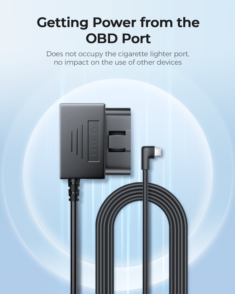 AZDOME Dash Cam OBD Hardwire Kit Power Cable Micro USB Port Support Parking Mode