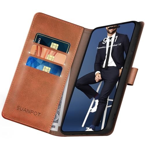 Compatible with iPhone 17 6.3" Wallet case with RFID Flip Case Light Brown