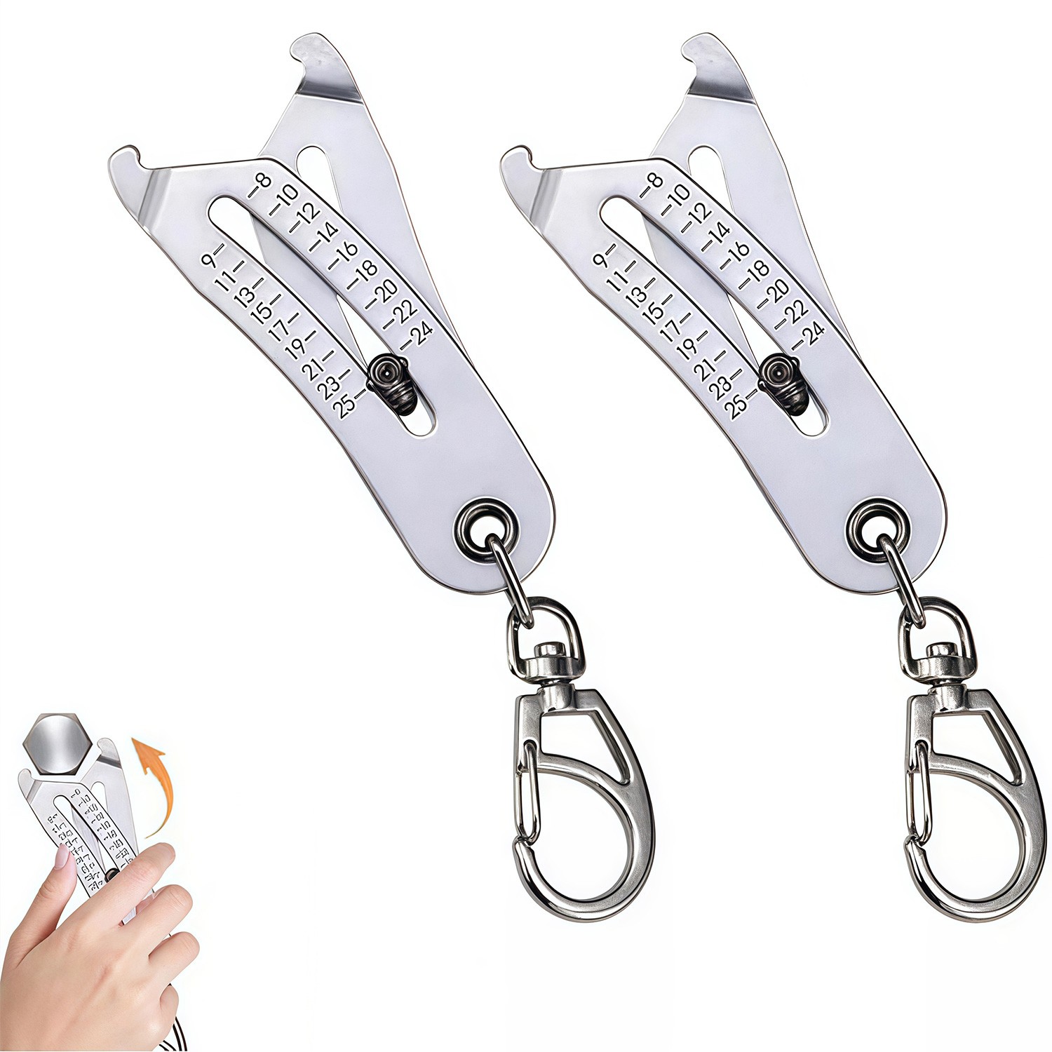Bolt and Nut Identifier Gauge Size Gauge Precise Bolt Size Finder Keychain Tool